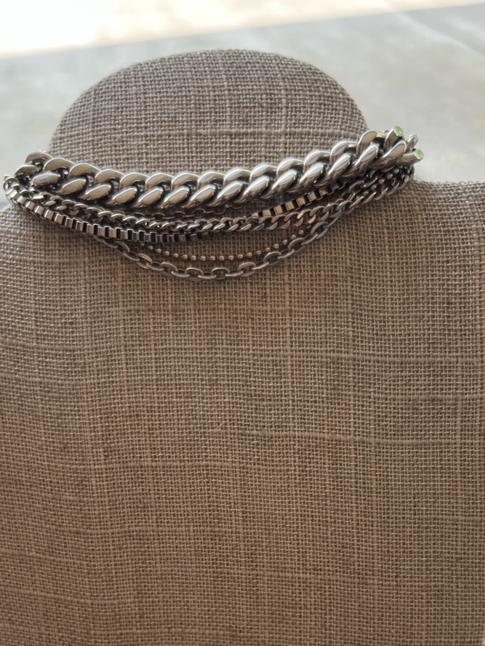 Silver Heart Charm Multi-Chain Bracelet - Silver - Picture 2 of 6